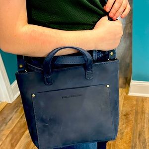 NEW Portland leather Goods Mini Crossbody Tote in Deep Water